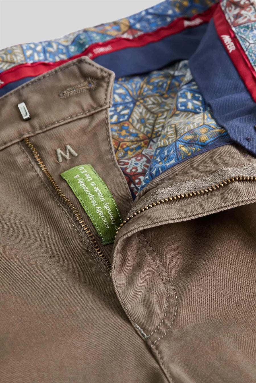 MEYER Roma 316 Luxury Cotton Chino Trousers - Stone