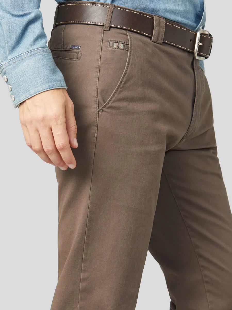 MEYER Roma 316 Luxury Cotton Chino Trousers - Stone