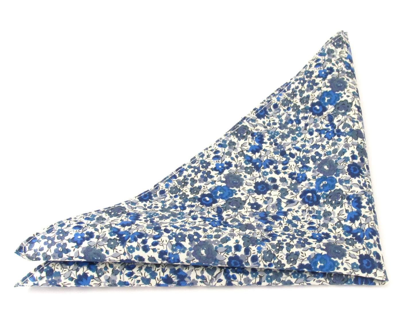 VAN BUCK Liberty Print Cotton Pocket Square - Emma & Georgina Blue