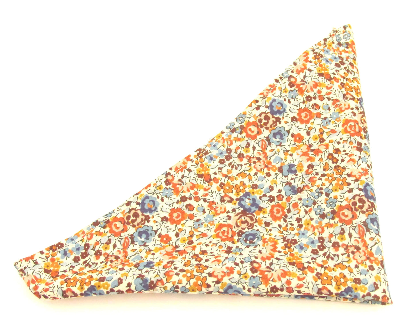 VAN BUCK Liberty Print Cotton Pocket Square - Emma & Georgina Orange