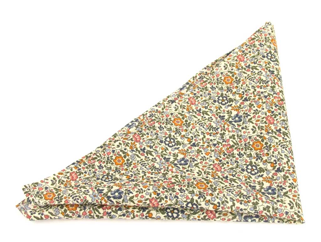 VAN BUCK Liberty Print Cotton Pocket Square - Katie & Millie Tan