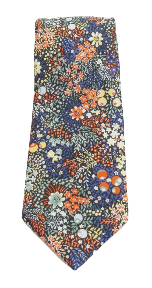 VAN BUCK Liberty Print Cotton Pocket Square - Elderberry