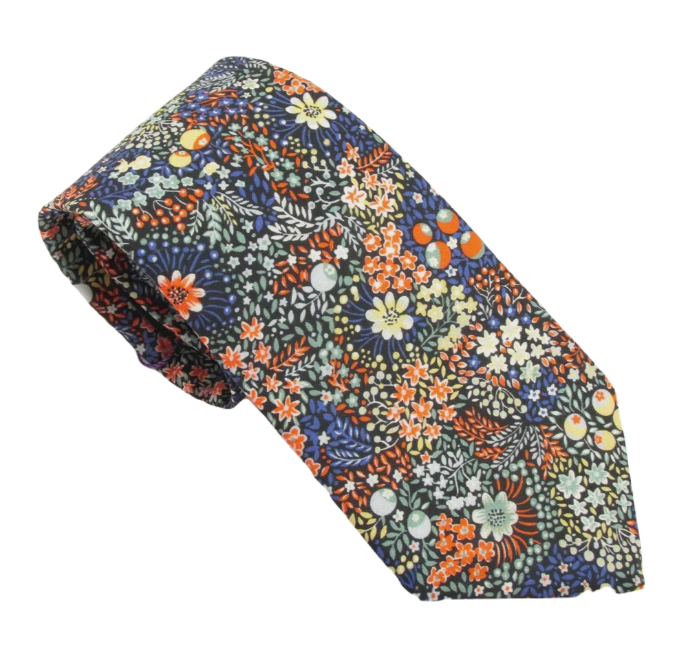 VAN BUCK Liberty Print Cotton Pocket Square - Elderberry