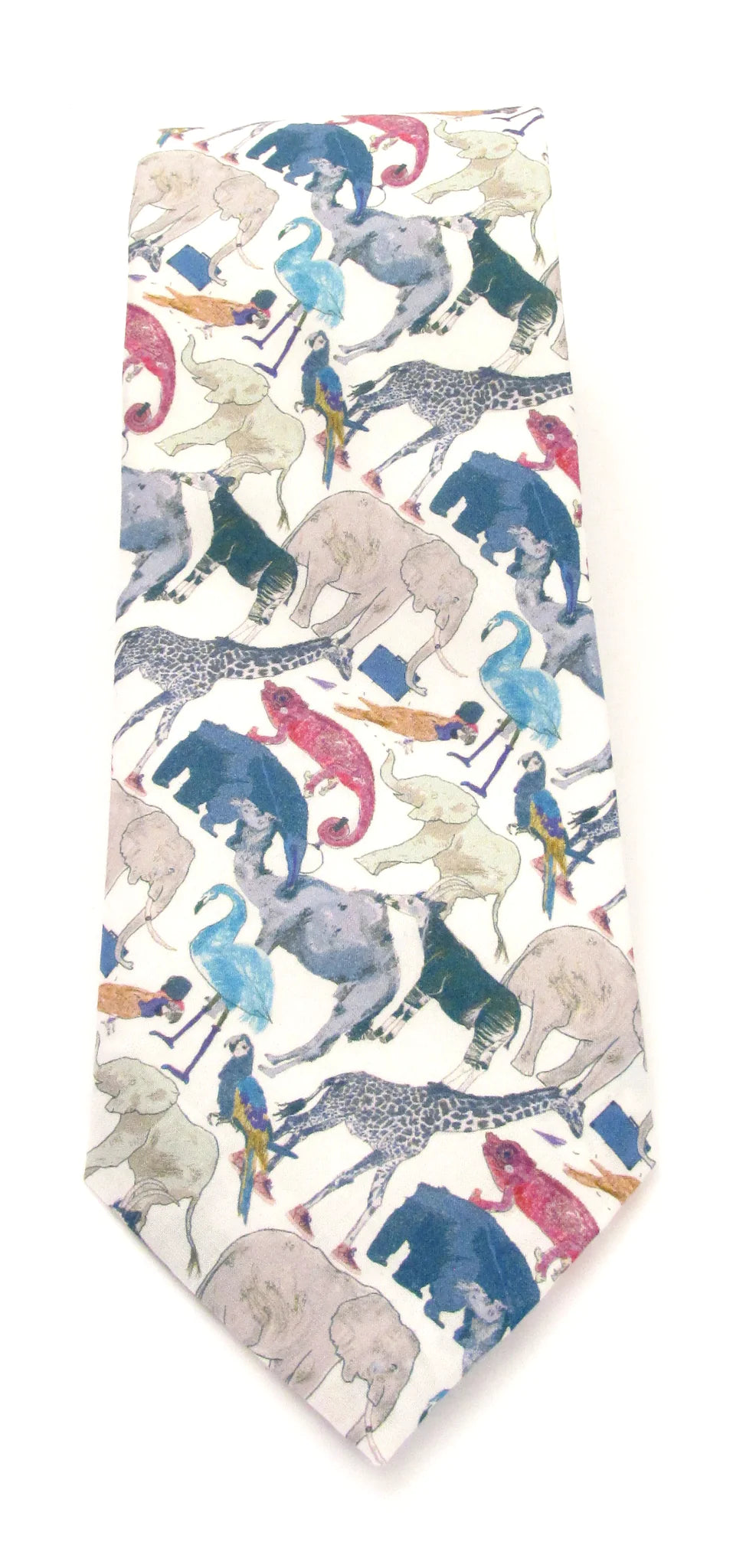 VAN BUCK Liberty Print Cotton Tie - Queue For The Zoo