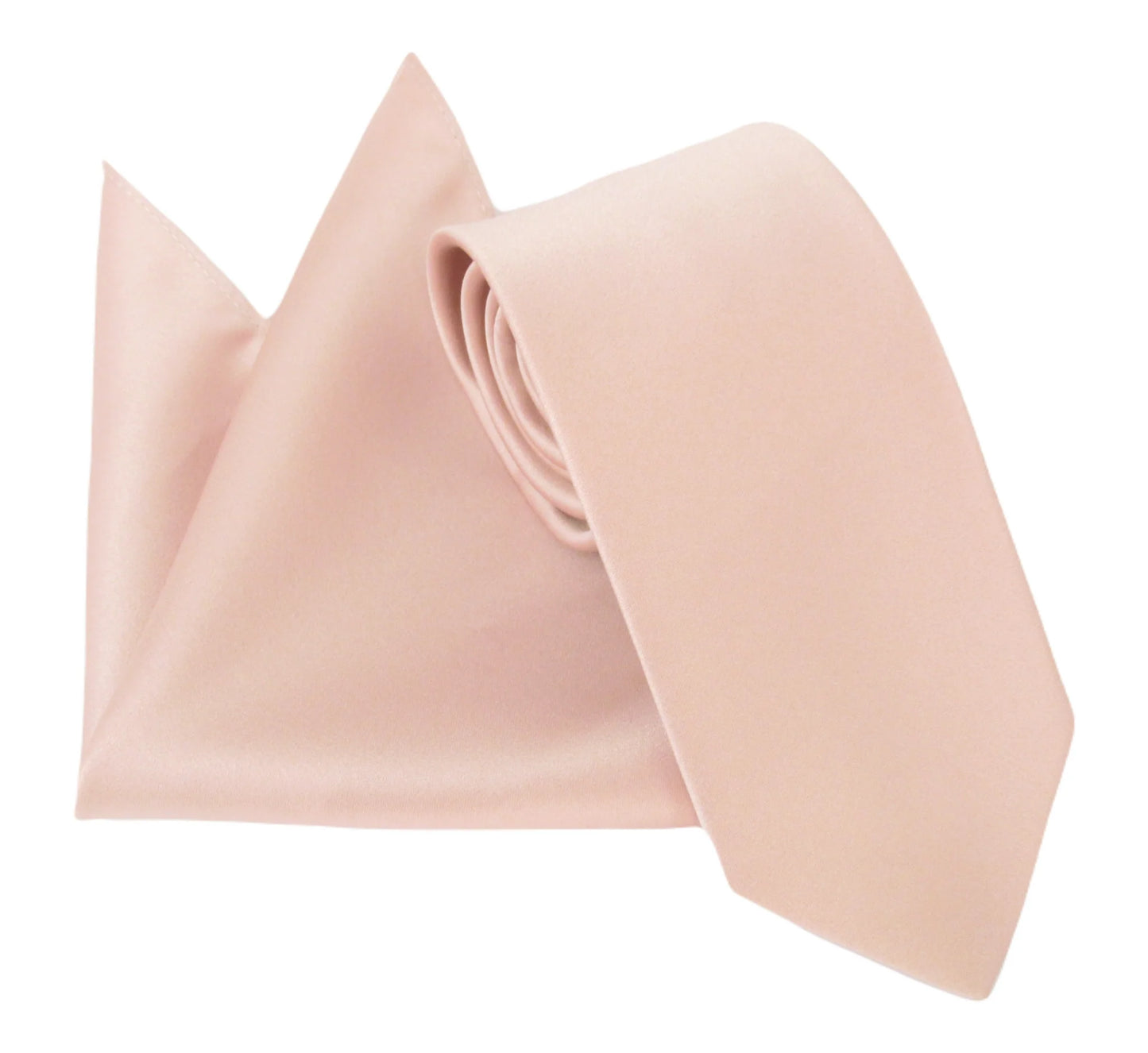 VAN BUCK Satin Wedding Tie & Pocket Square - Pink