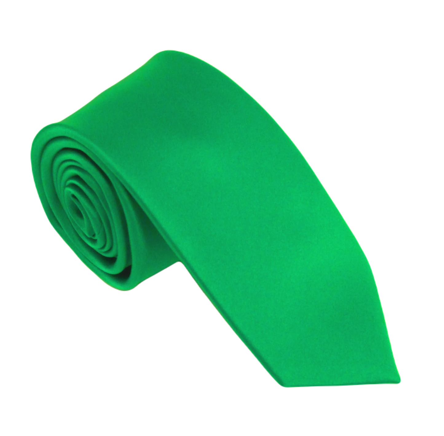 VAN BUCK Satin Wedding Tie & Pocket Square - Emerald Green
