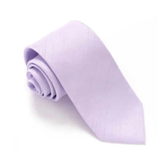 VAN BUCK Slub Wedding Tie & Pocket Square - Lilac Slub