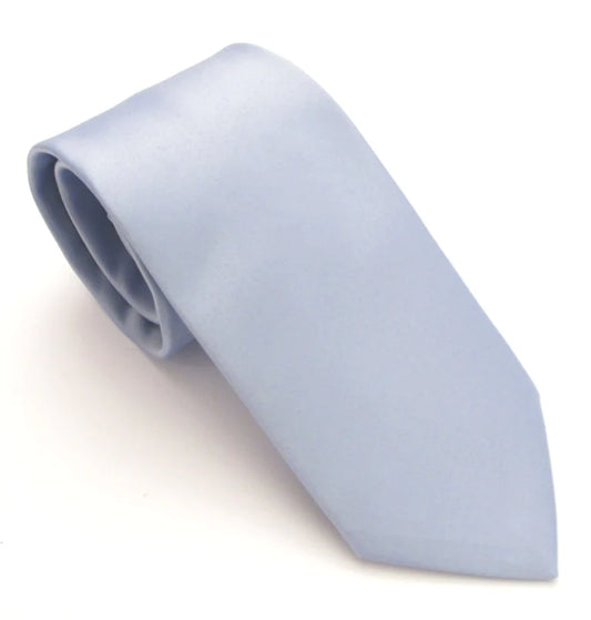 VAN BUCK Satin Wedding Tie & Pocket Square - Mill Blue