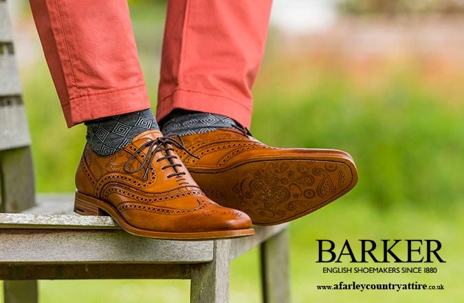 BARKER McClean Shoes - Cedar Calf & Paisley Laser