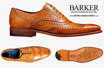 BARKER McClean Shoes - Cedar Calf & Paisley Laser