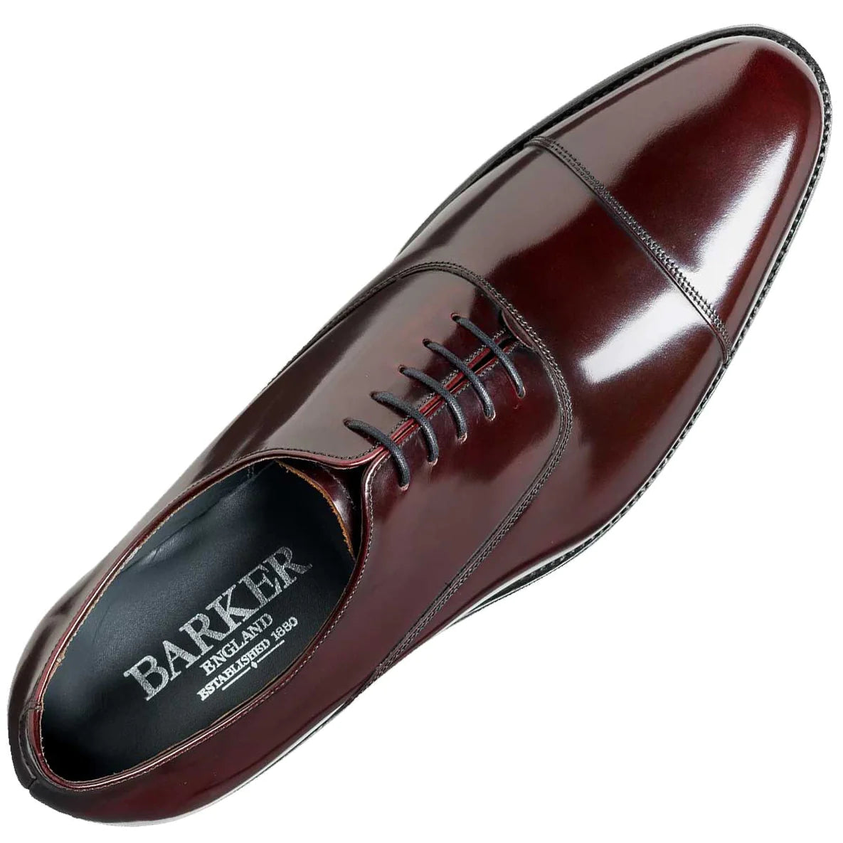 BARKER Winsford Shoes - Burgundy Hi-Shine