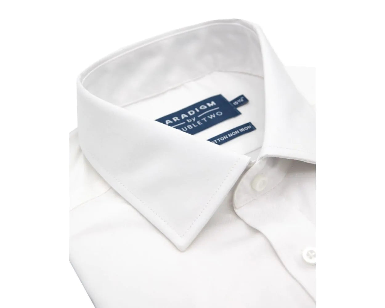 DOUBLE TWO Paradigm Shirt - Pure Cotton Non Iron Double Cuff – White