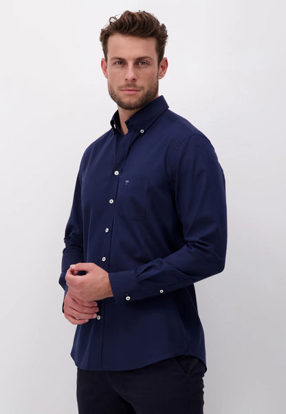 FYNCH HATTON Oxford Shirt - Men's Soft Cotton – Navy