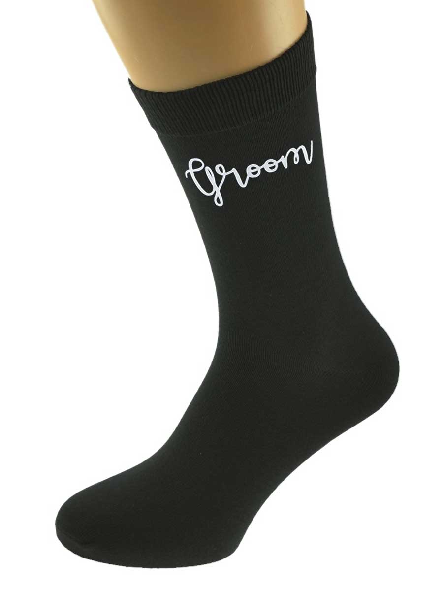 Groom Wedding Cotton Socks - Black