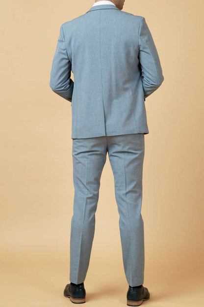 MARC DARCY Bromley Three Piece Suit - Sky Blue Check