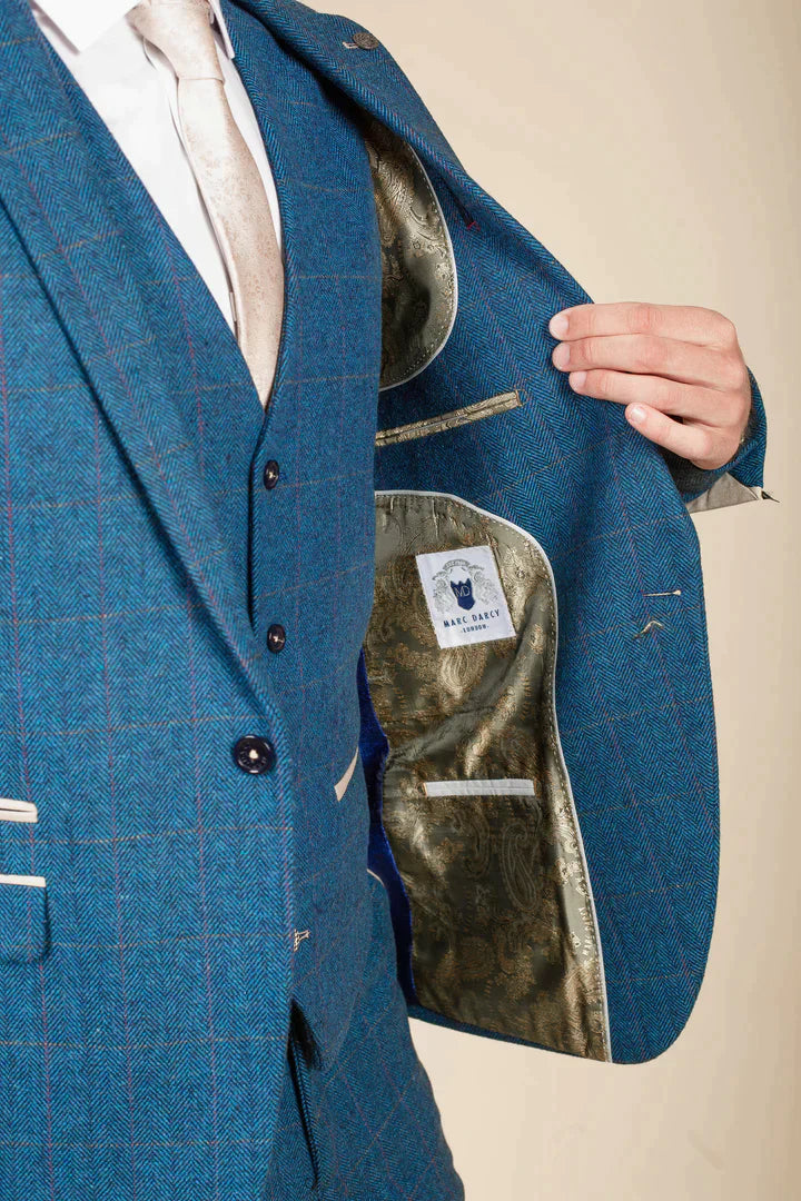 MARC DARCY Dion Blazer - Blue Tweed Check