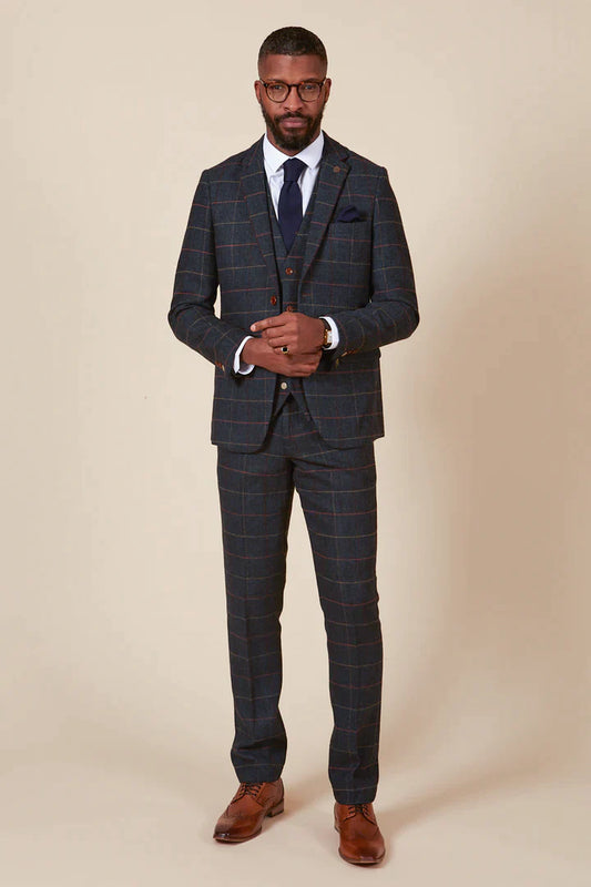 MARC DARCY Eton Blazer - Navy Blue Check