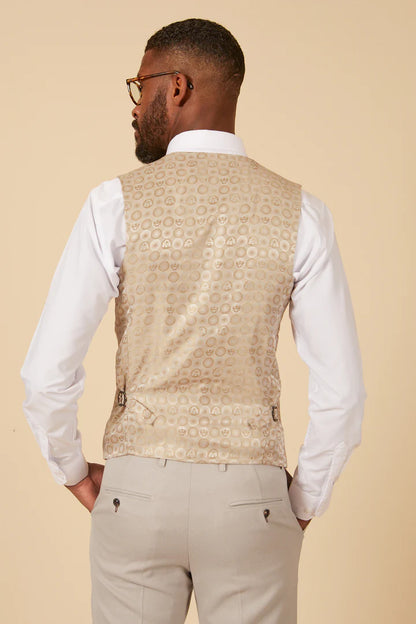 MARC DARCY HM5 Single Breasted Waistcoat - Stone