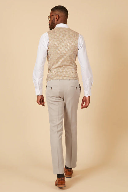 MARC DARCY HM5 Single Breasted Waistcoat - Stone