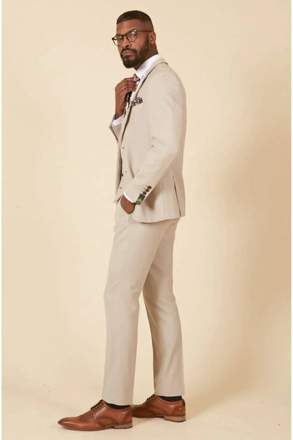 MARC DARCY HM5 Tailored Two Piece Suit - Stone