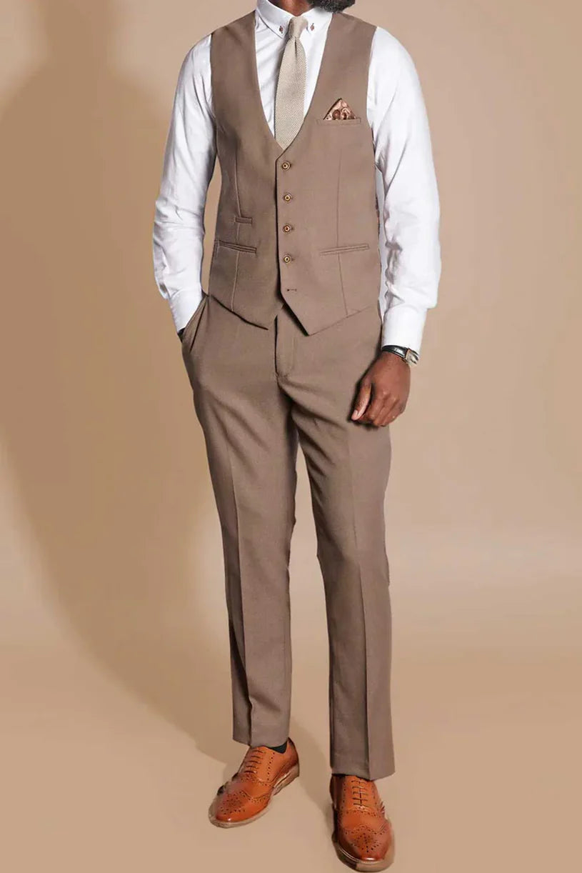 MARC DARCY HM5 Single Breasted Waistcoat - Tan