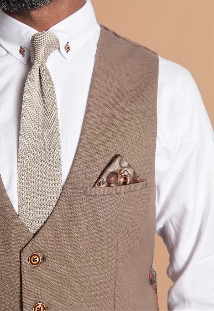 MARC DARCY HM5 Single Breasted Waistcoat - Tan
