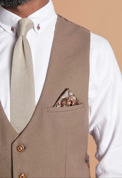 MARC DARCY HM5 Single Breasted Waistcoat - Tan