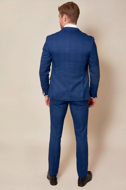 MARC DARCY Jerry Blue Check Suit With Jerry Grey Waistcoat