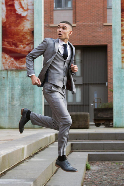 MARC DARCY Jerry Three Piece Suit - Grey Check