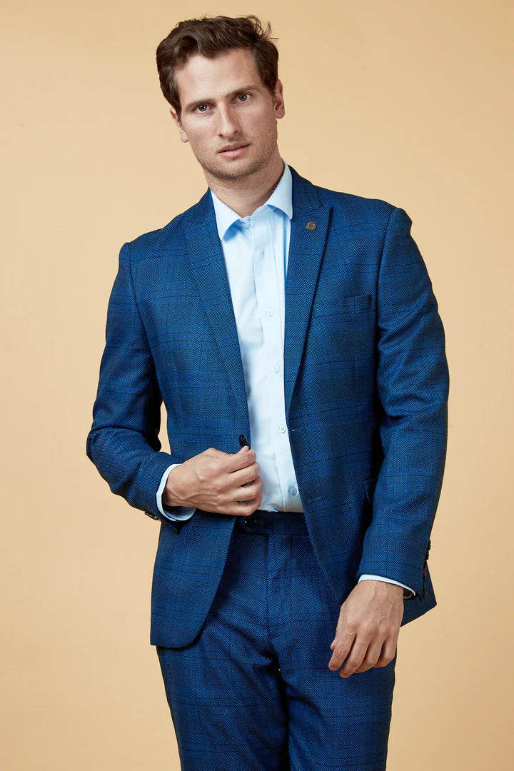 MARC DARCY Jerry Two Piece Suit - Blue Check