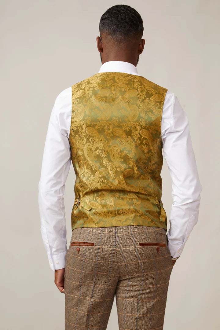 MARC DARCY Kelvin Double Breasted Waistcoat - Oak