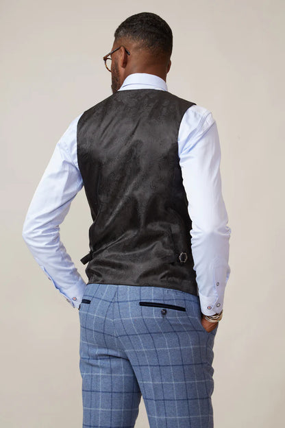 MARC DARCY Kelvin Double Breasted Waistcoat - Silver Grey