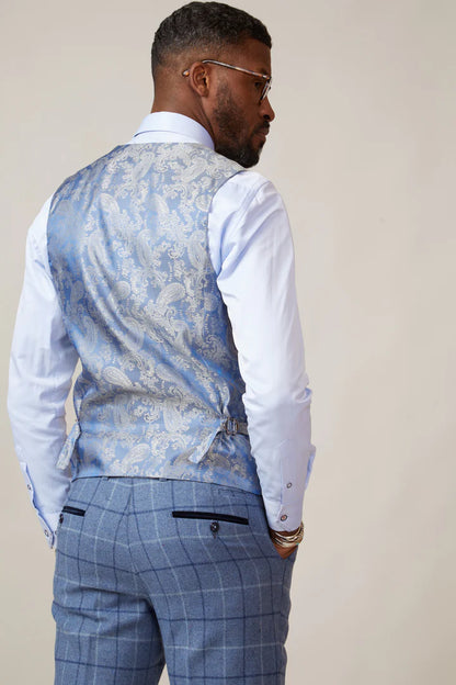 MARC DARCY Kelvin Double Breasted Waistcoat - Stone