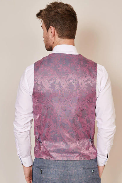 MARC DARCY Kelvin Single Breasted Waistcoat - Pink Blush