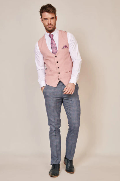 MARC DARCY Kelvin Single Breasted Waistcoat - Pink Blush