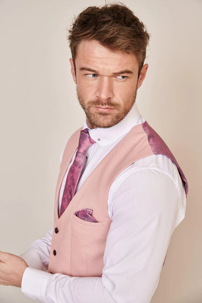 MARC DARCY Kelvin Single Breasted Waistcoat - Pink Blush