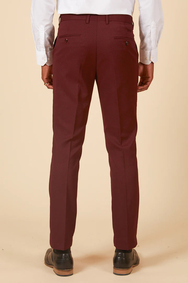 MARC DARCY Max Three Piece Suit - Wine