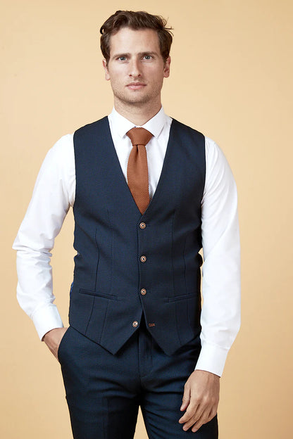 MARC DARCY Max Three Piece Suit - Navy