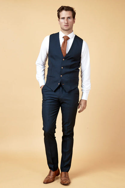 MARC DARCY Max Three Piece Suit - Navy