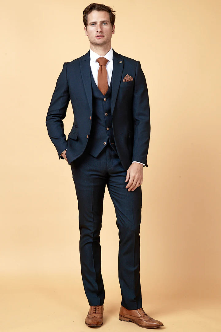 MARC DARCY Max Three Piece Suit - Navy