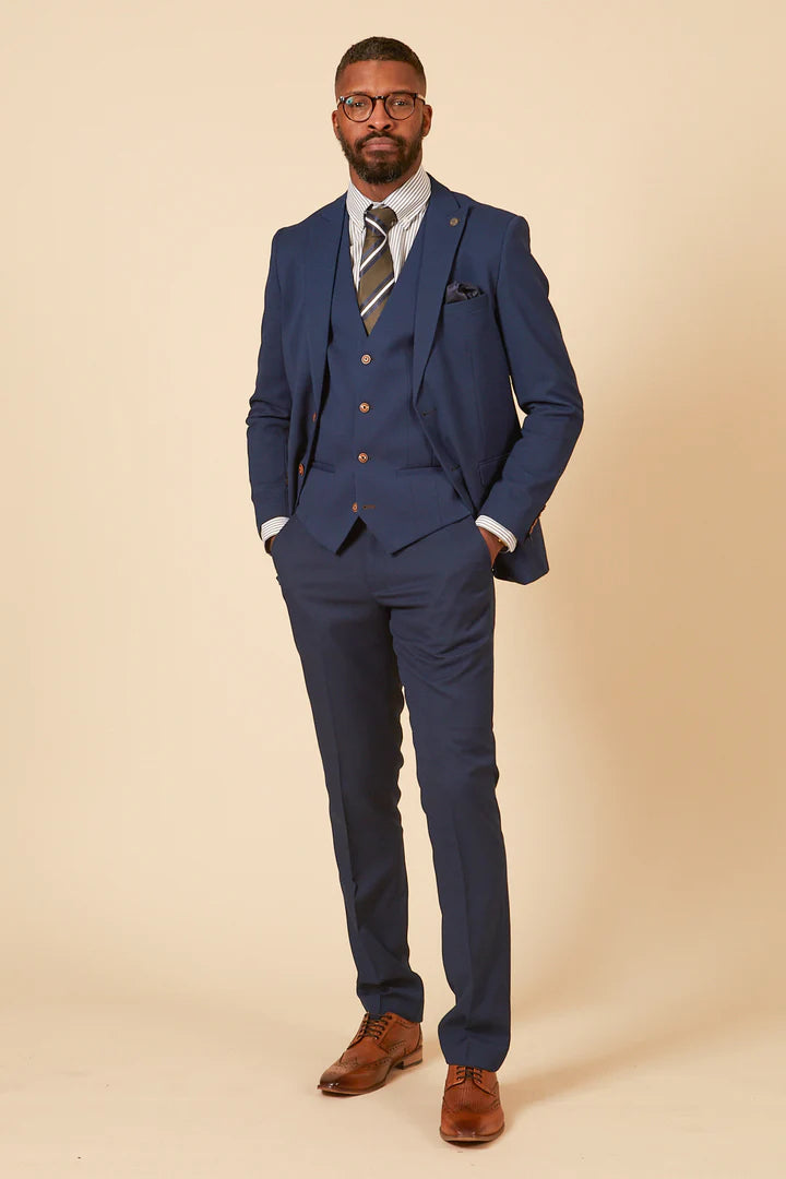 MARC DARCY Max Three Piece Suit - Royal Blue