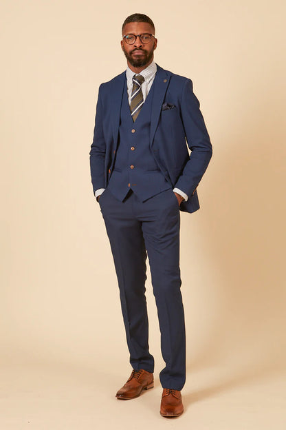 MARC DARCY Max Three Piece Suit - Royal Blue