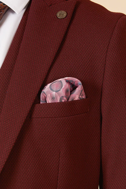 MARC DARCY Max Three Piece Suit - Wine