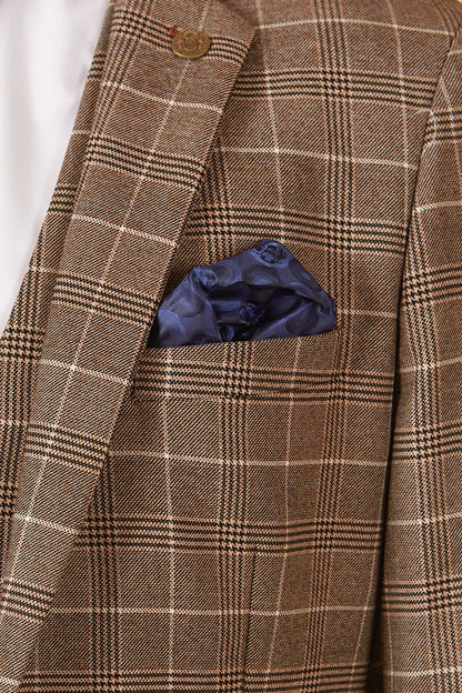 MARC DARCY Ray Three Piece Suit - Tan Check