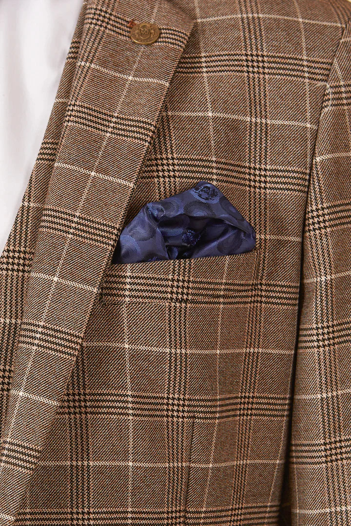 MARC DARCY Ray Two Piece Suit - Tan Check