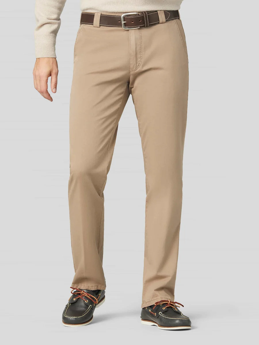 MEYER Roma 316 Luxury Cotton Chino Trousers - Beige