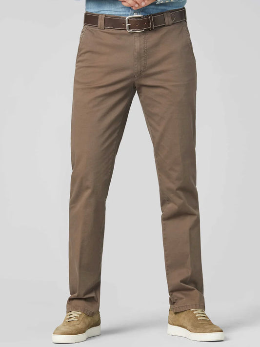 MEYER Roma 316 Luxury Cotton Chino Trousers - Stone