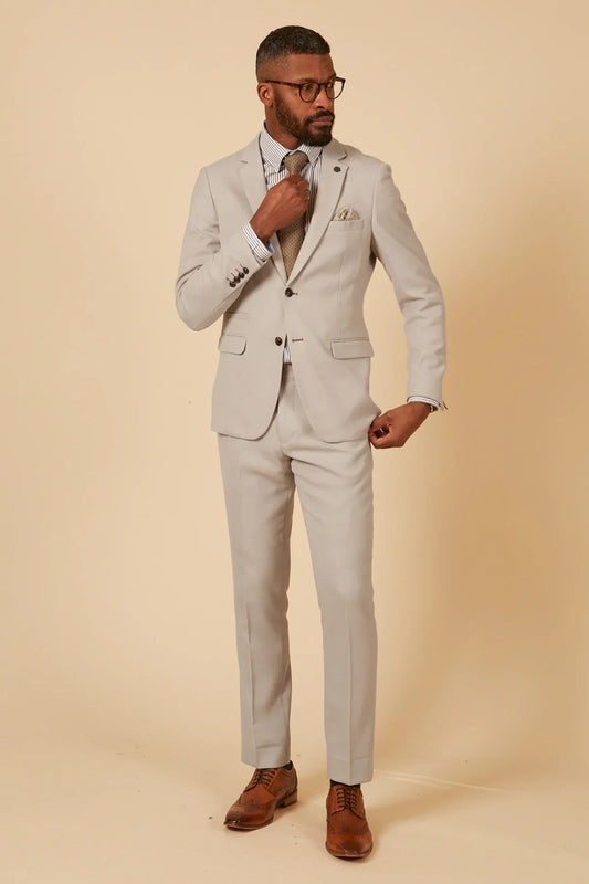 MARC DARCY HM5 Tailored Two Piece Suit - Stone