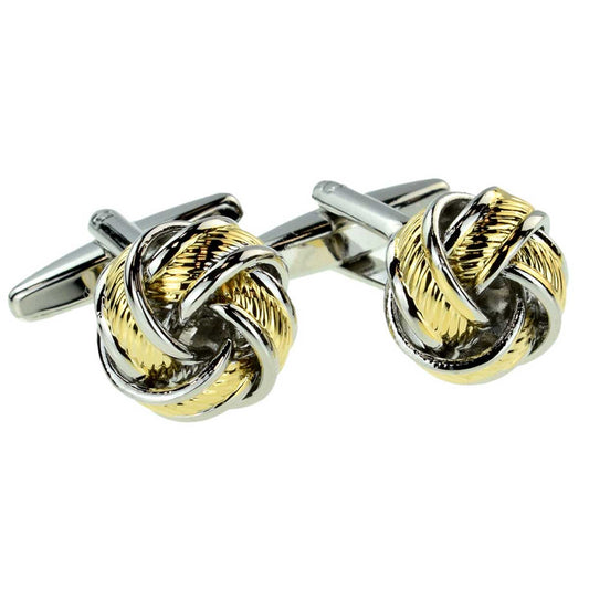 Two Tone Knot Classic Cufflinks - Silver & Gold