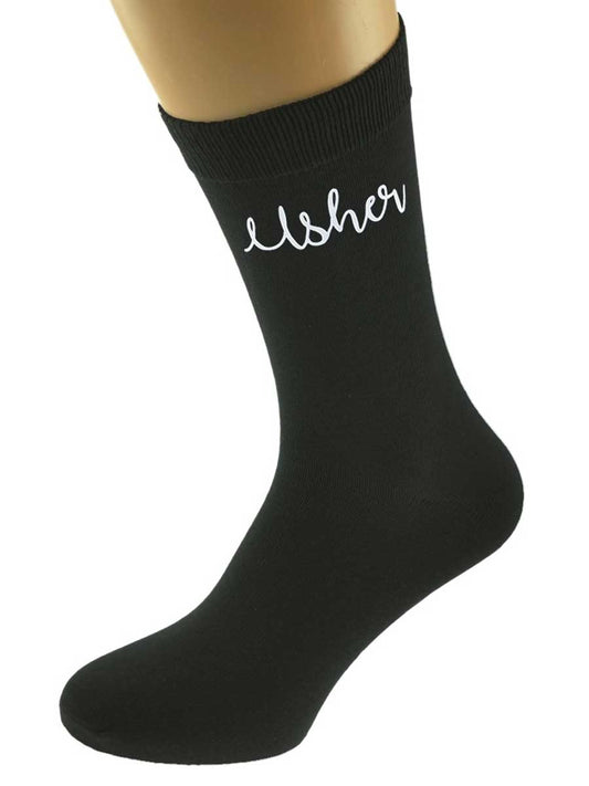 Usher Wedding Cotton Socks - Black